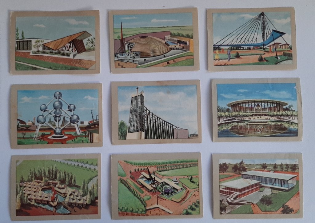 12 chromos tentoonstelling 1958 Jacques 2 de serie 1965, Verzamelen, Ophalen of Verzenden