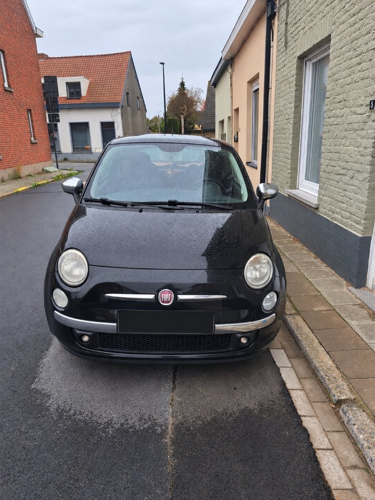 Fiat 500 1.2 Lounge | 2012 | 157.000 km | panoramadak, Autos, 1242 cm³, Achat, Boîte manuelle, Noir