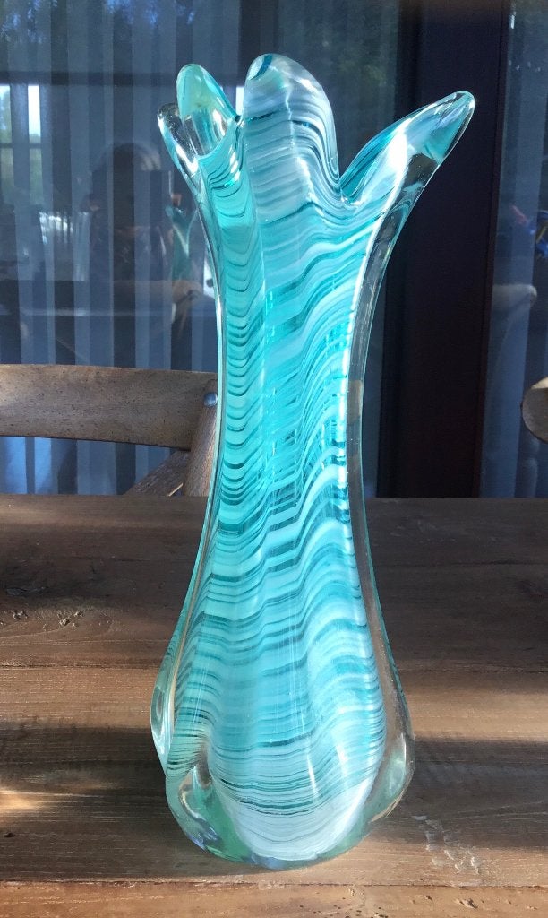 vaas, Huis en Inrichting, Ophalen, 26 cm, Gebruikt, Blauw