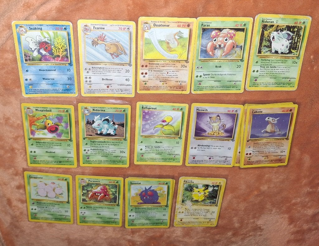 WOTC Jungle pokémon kaarten te ruil. (Nederlands), Ophalen of Verzenden, Zo goed als nieuw, Meerdere kaarten, Foil