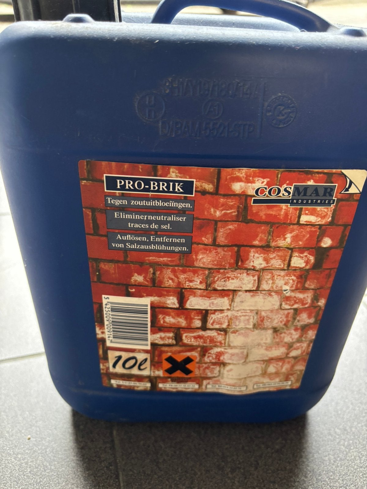Pro brik Cosmar impregneermiddel, Ophalen, Gebruikt