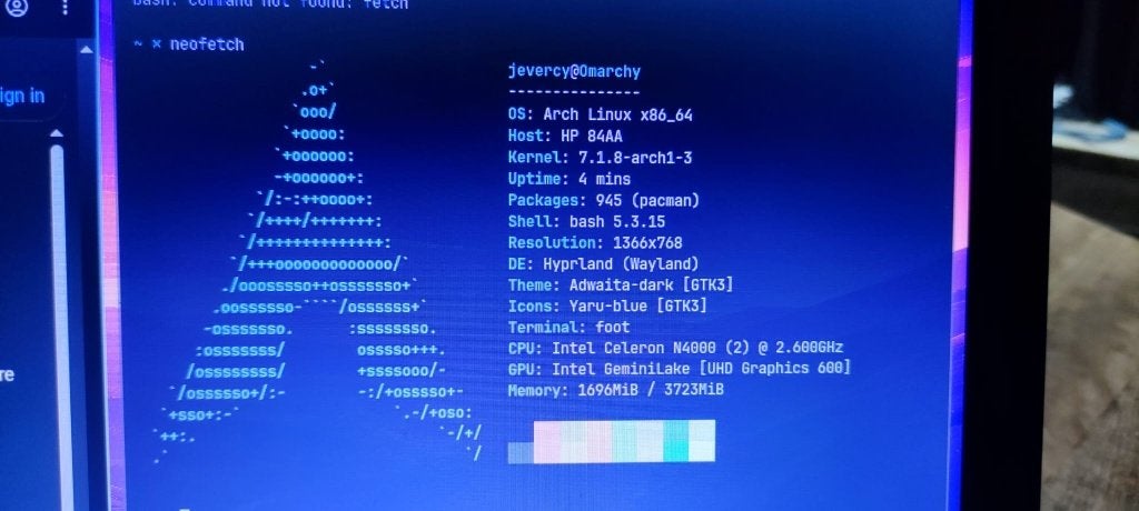 Ordinateur portable HP avec Oarchy Linux - système fluide, Enlèvement ou Envoi, Reconditionné, HP, HDD