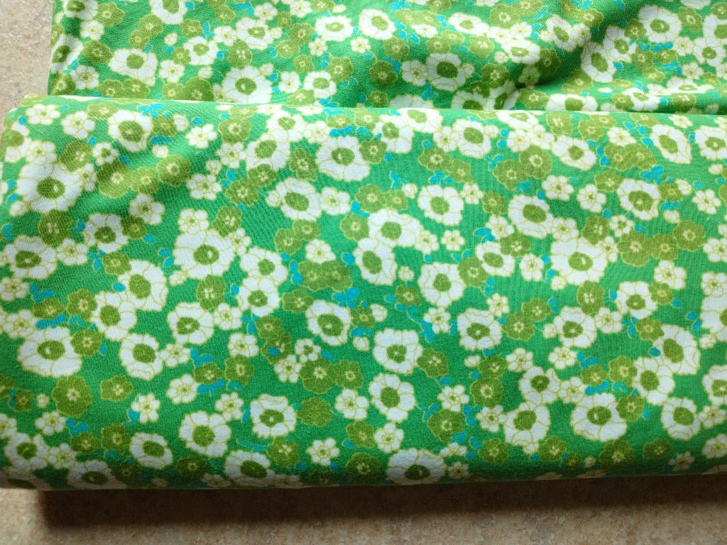 Tricot stof froy&dind groen bloemen motief, Hobby & Loisirs créatifs, Tissus & Chiffons, Neuf, Enlèvement ou Envoi, Coton, Vert
