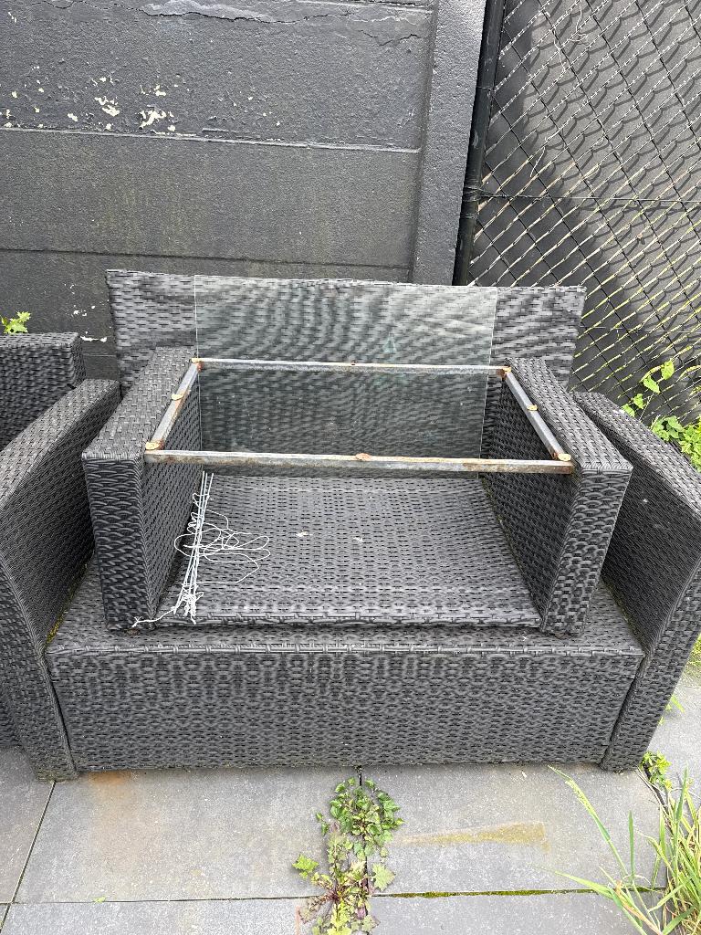 Tuin set, 3 places, Salons de jardin, Synthétique, Enlèvement