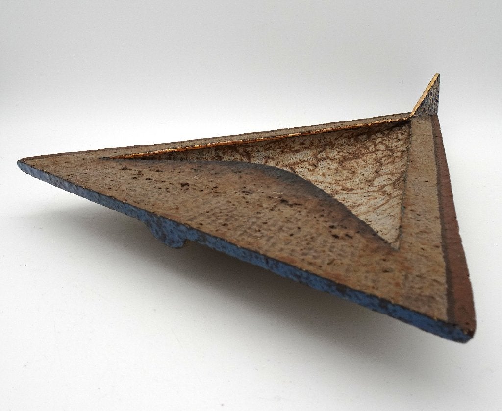 KUNST KERAMIEK FRANK STEYAERT 80s SCHAAL SCULPTUUR, Handgemaakt, Meerkleurig, Ophalen of Verzenden, Schaal