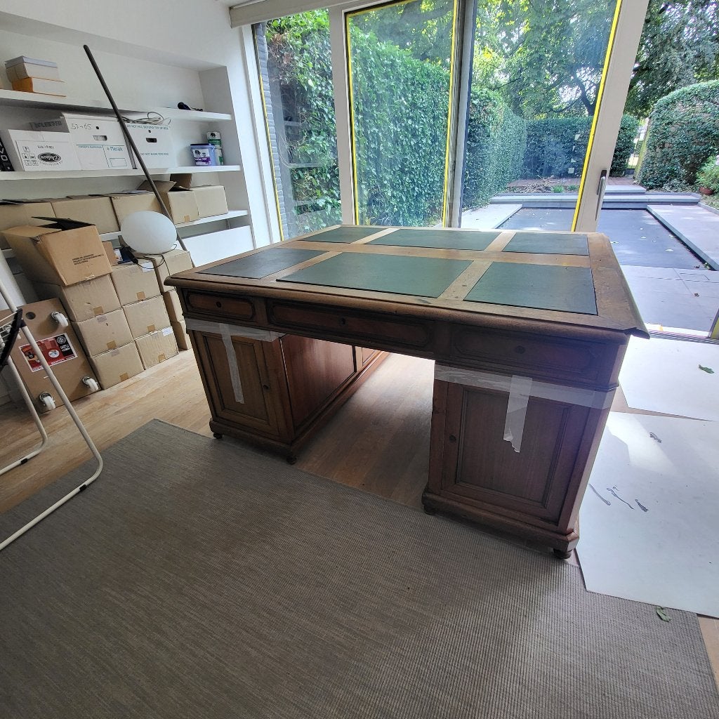 Klassiek Engels bureel van mahoniehout, Maison & Meubles, Bureaux, Classique, Bureau duo, Autres matériaux, Enlèvement
