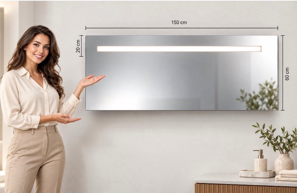 miroir 60 x 150 cm avec éclairage fluorescent intégré., Neuf, 125 cm ou plus, Moins de 100 cm, Enlèvement
