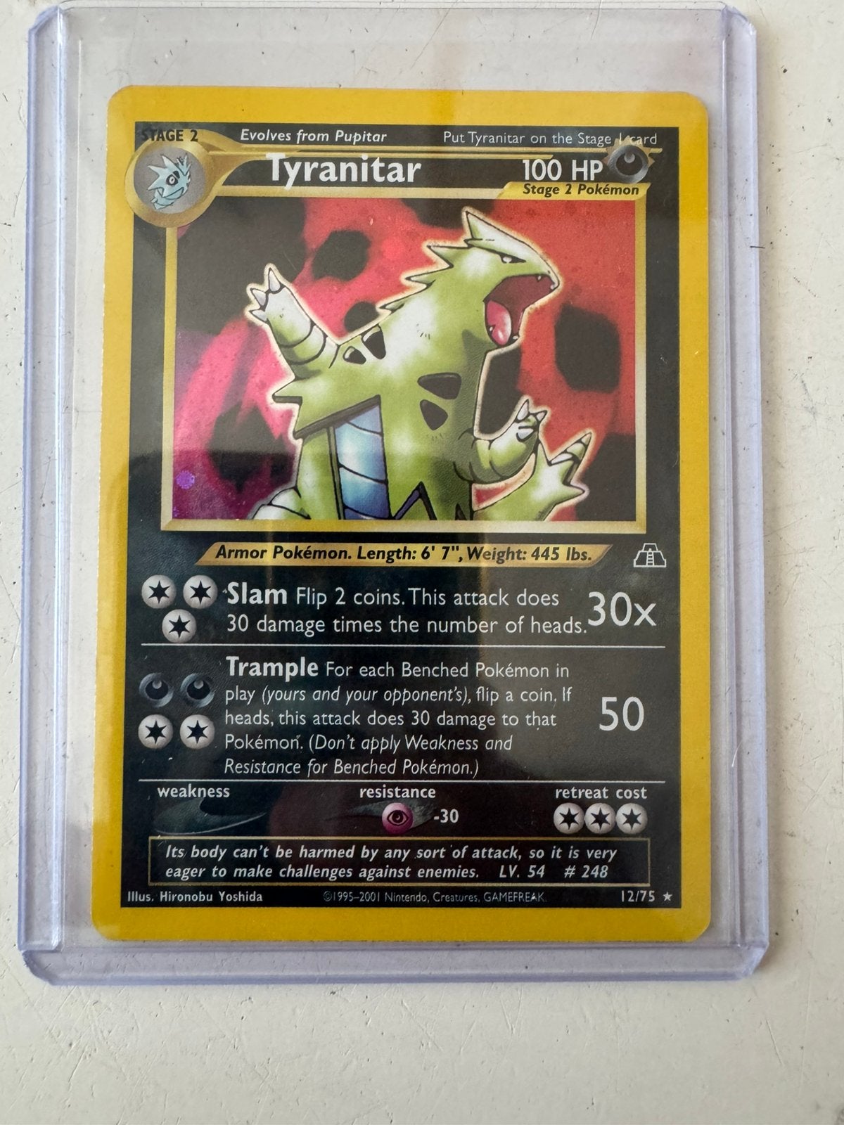 Tyranitar 12/75 Neo Genesis holo, Ophalen of Verzenden, Zo goed als nieuw