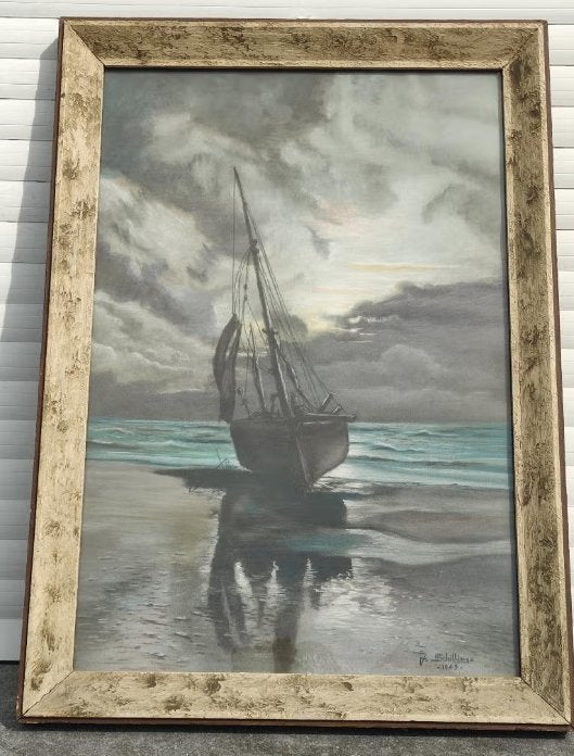 pastel marine signe schillings, Enlèvement ou Envoi, Pastel