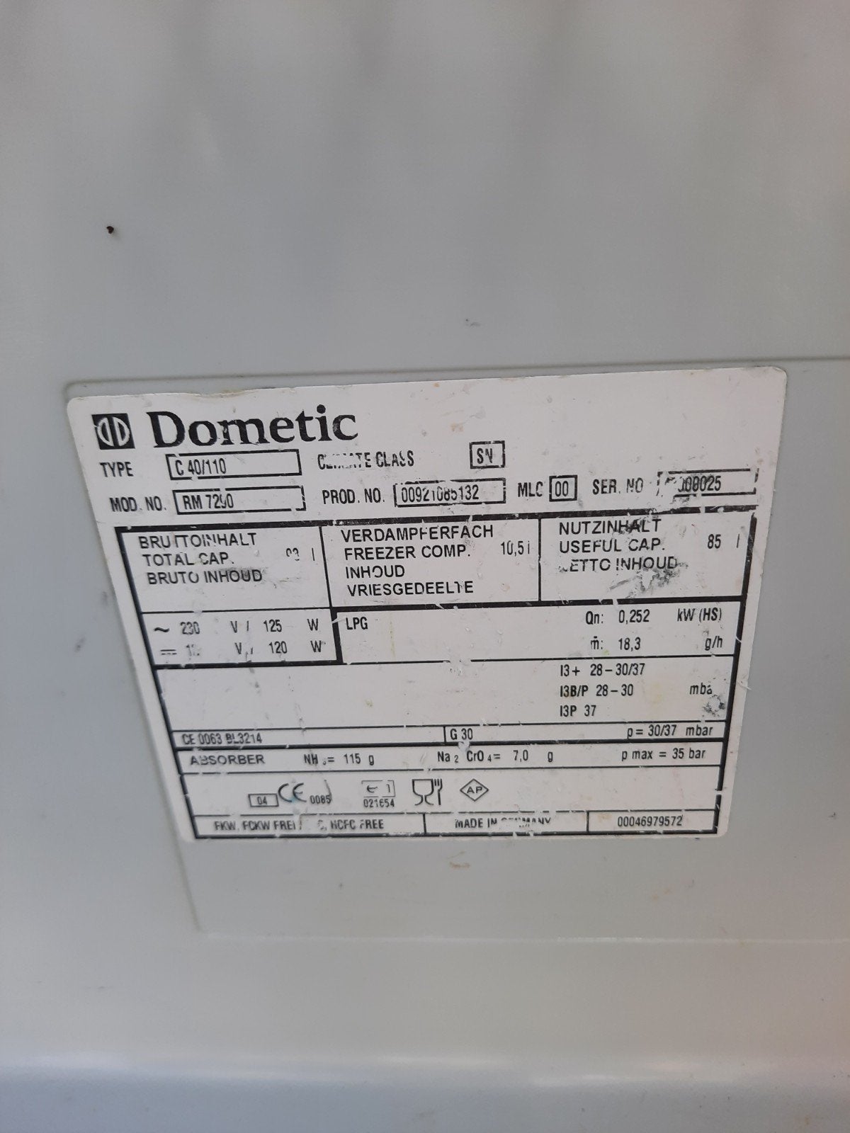 Dometic RM-7290 camper caravan absorptie koelkast op gas 12v, Caravanes & Camping, Enlèvement ou Envoi
