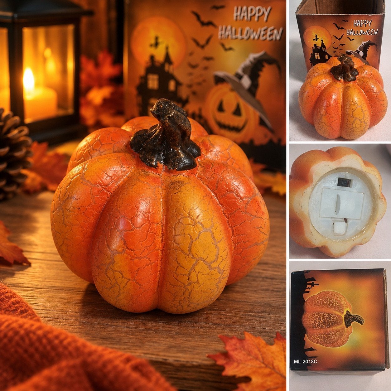 Halloween Pumpkin LED Light Decoration – Battery Powered ML-, Enlèvement ou Envoi, Null, Null, Null