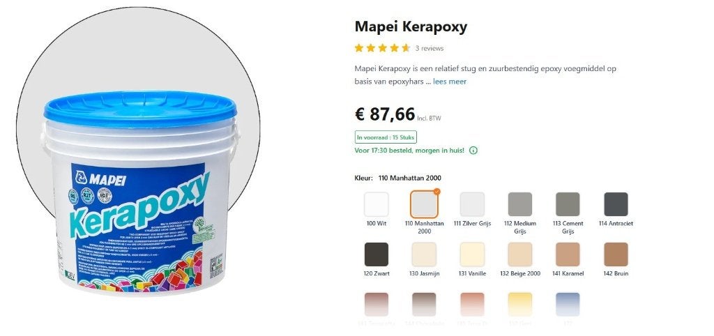 voegsel mapei kerapoxy 5KG, Doe-het-zelf en Bouw, Tegels, Nieuw, Overige typen, Overige materialen, Ophalen