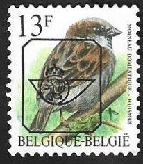 1 Postzegel België 1994 Vogels Huismus [voorafstempeling], Postzegels en Munten, Postzegels | Europa | België, Met stempel, Ophalen of Verzenden