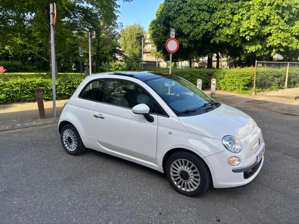 Fiat 500 1.2 benz 81000 km 2013 garantie!, 4 cilinders, Wit, Leder, 119 g/km
