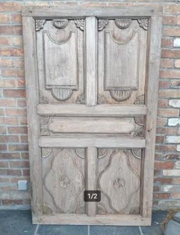Antieke houten poort india, Moins de 200 cm, Porte intérieure, Enlèvement, Bois