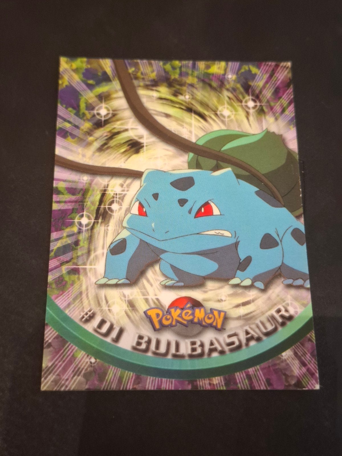 Pokémon Topps 1999 - Bulbasaur #01 Foil (Logo noir - Vintage, Enlèvement ou Envoi, Foil