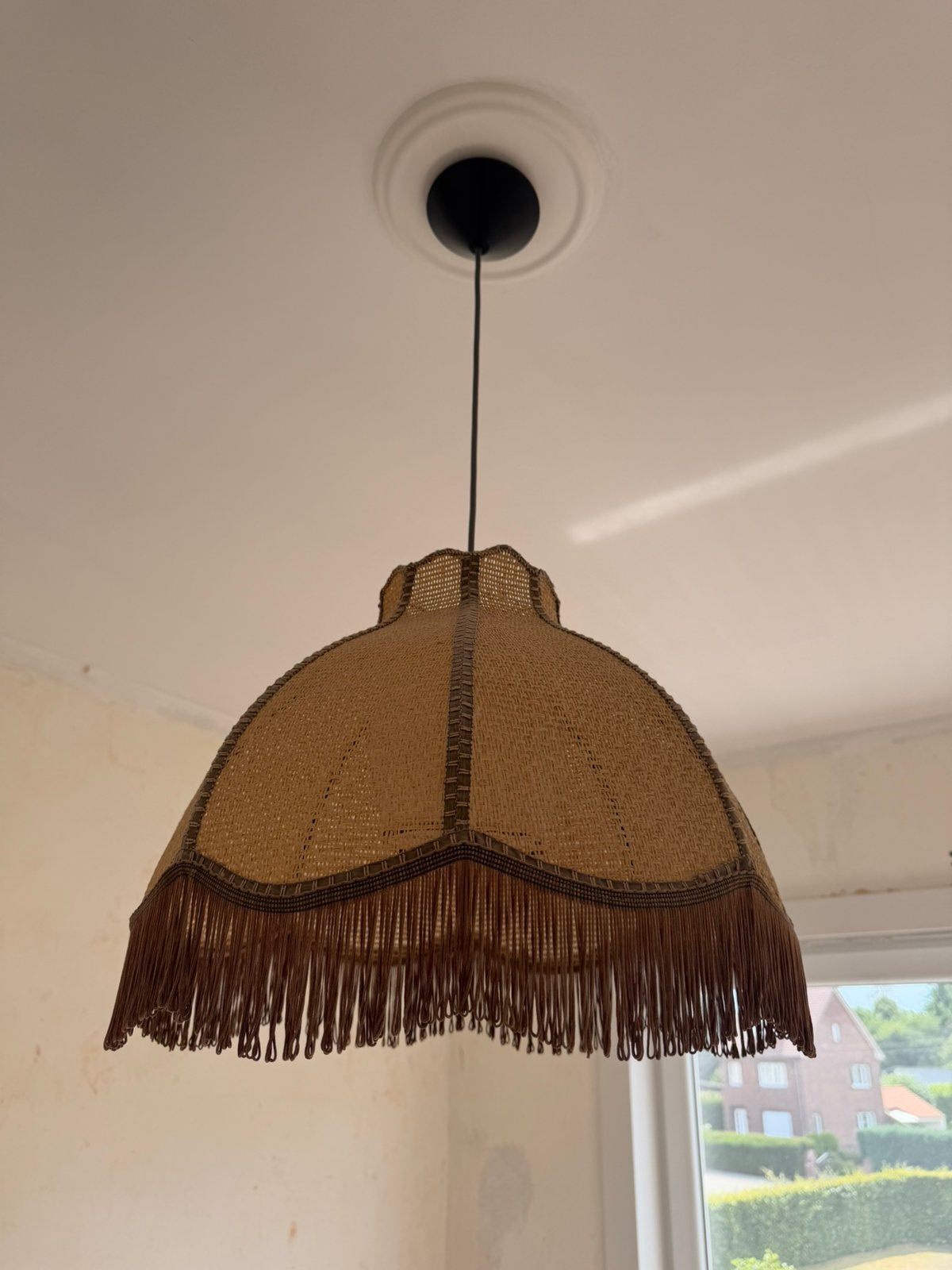 2 Hanglampen bruin, Huis en Inrichting, Lampen | Hanglampen, Ophalen, Zo goed als nieuw