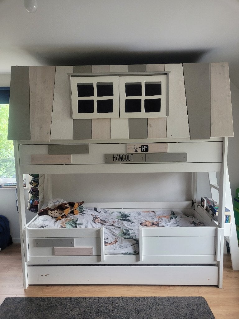 Bed ‘my hangout’ Lifetime 4 IN 1 BED, Kinderen en Baby's, Kinderkamer | Bedden, Ophalen, Gebruikt, 180 cm of meer, 85 tot 100 cm