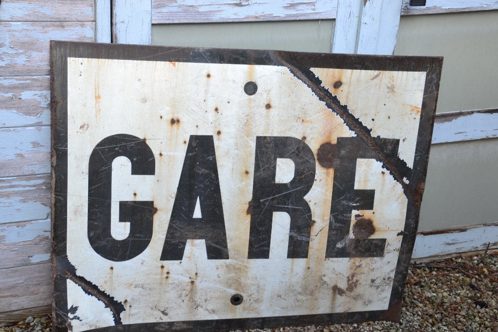 vintage verkeersbord GARE, Ophalen