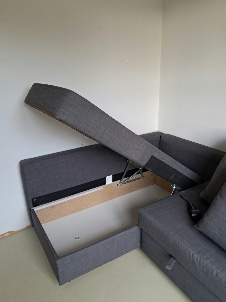 Canapé-lit gris foncé Friheten, 150 cm ou plus, Banc d'angle, Quatre personnes ou plus, Moins de 150 cm