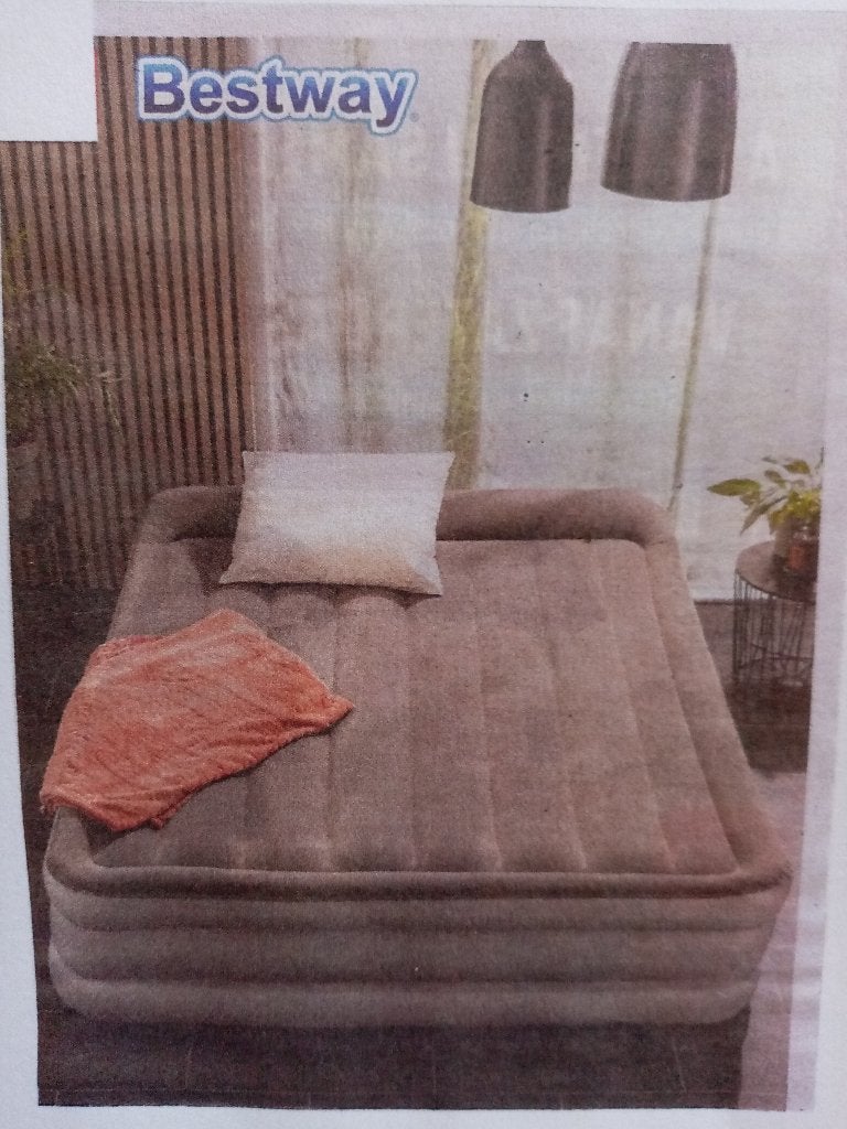 Matelas gonflable 2 personnes " Bestway ", Caravanes & Camping, Matelas pneumatiques, Enlèvement, Pompe intégrée, Comme neuf, 2 personnes
