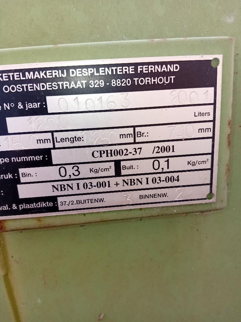 Dubbelwandige mazouttank, Doe-het-zelf en Bouw, Ophalen, Gebruikt, Overige metalen