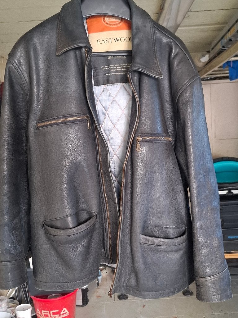 Lederen jas Vintage zwart xl, Kleding | Heren, Ophalen, Andere, Zwart, Maat 56/58 (XL)