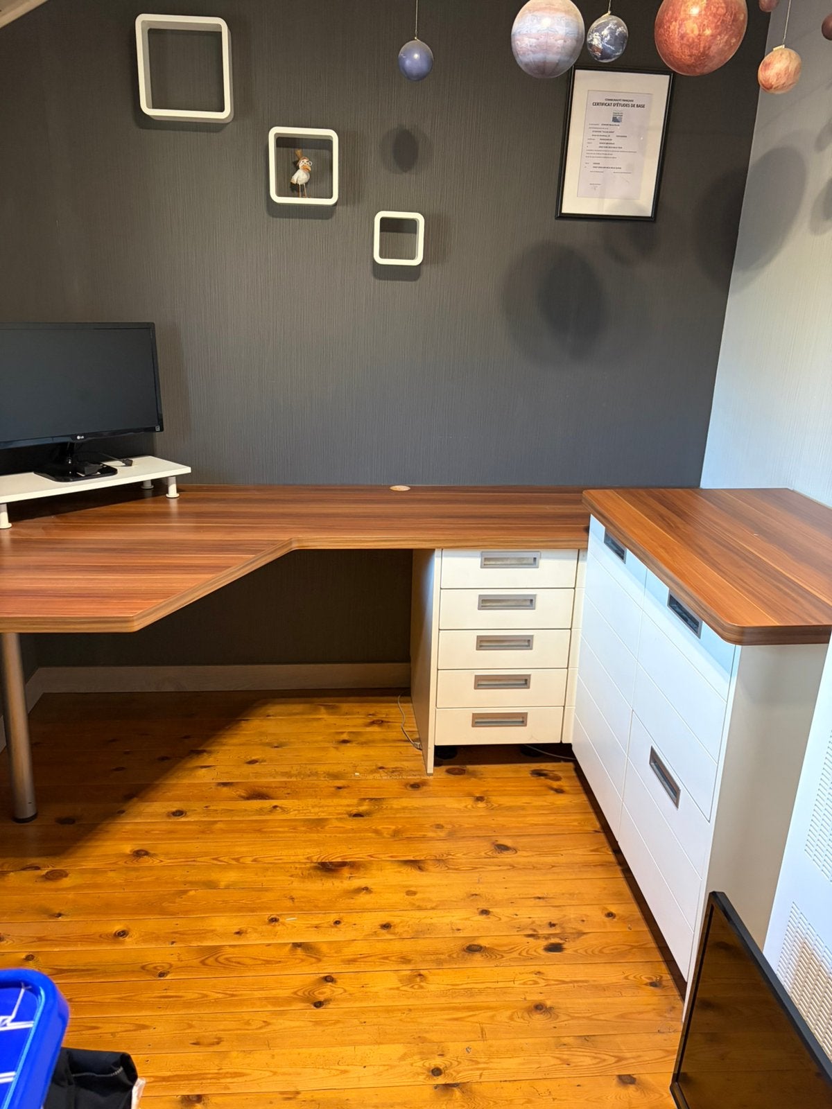 Ensemble de bureau professionnel fait sur mesure, Enlèvement, Utilisé, Bois, Démontable