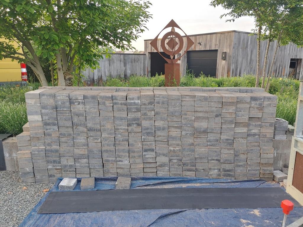 21.37m2 Coeck klinker 15x15x6 zwart, Ophalen, Gebruikt, Klinkers, 10 m² of meer