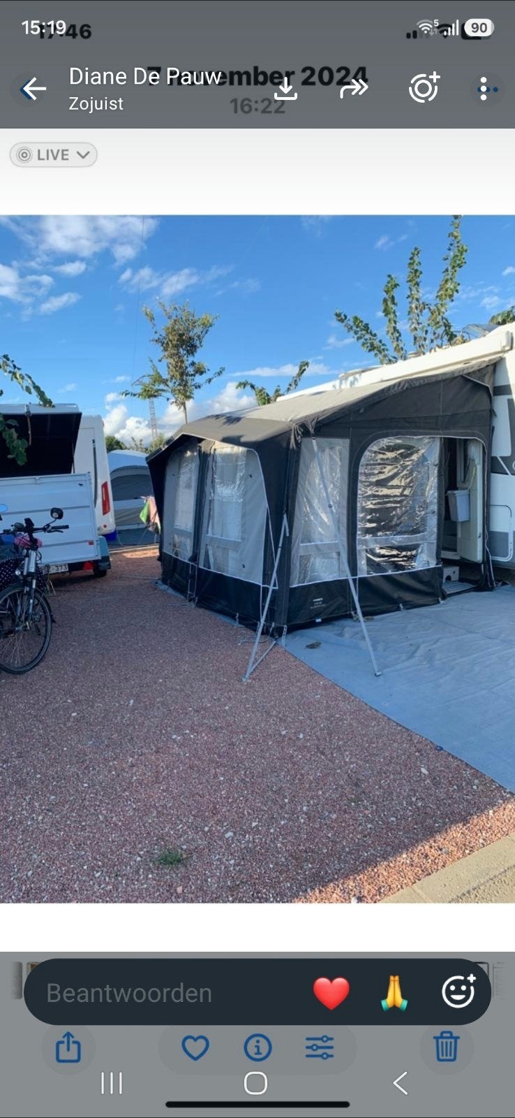 voortent, Ophalen, Gebruikt