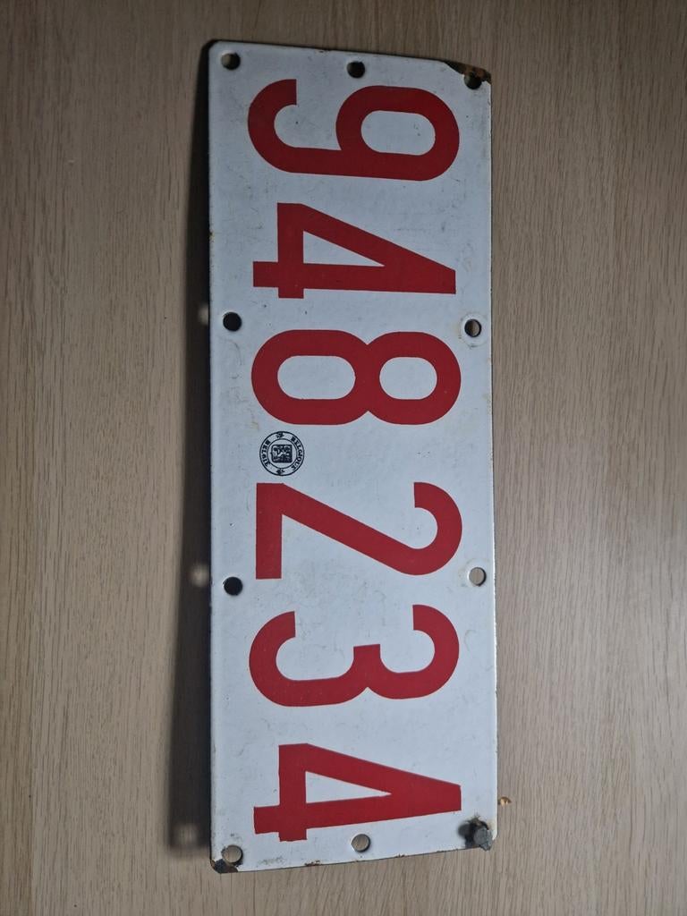 Originele oude Belgische nummerplaat – vintage, Ophalen