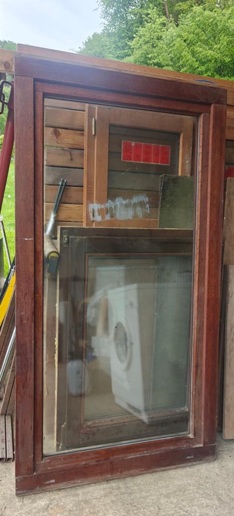 Meranti 150/80 frame met dubbele beglazing, Doe-het-zelf en Bouw, Raamkozijnen en Schuifdeuren