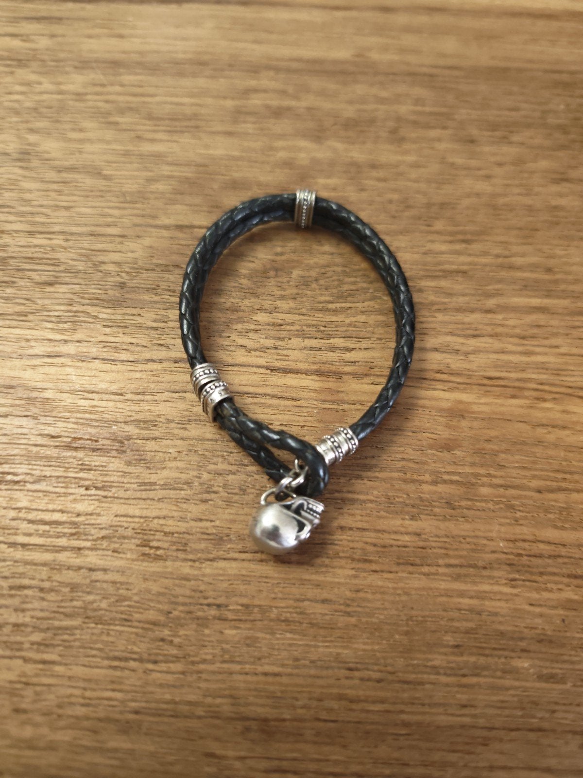 bracelet Thomas sabo en argent, Handtassen en Accessoires, Verzenden, Zwart, Leer, Zo goed als nieuw