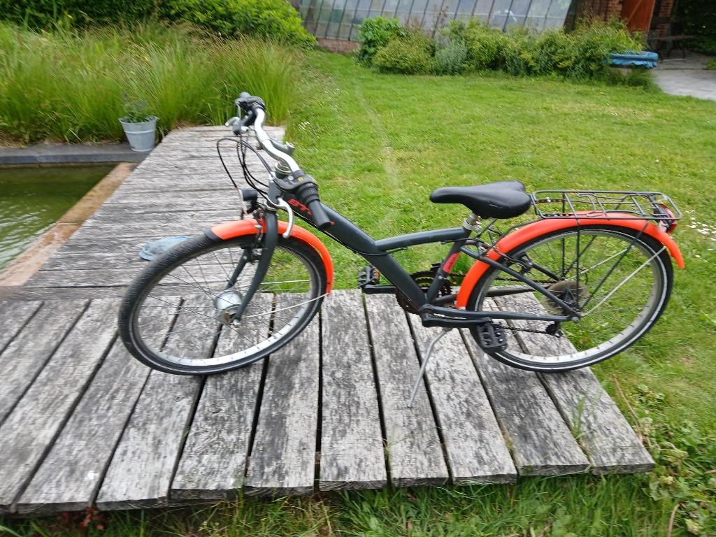 zwarte kinderfiets BTWIN, Fietsen en Brommers, Ophalen, 20 inch of meer, B-twin, Gebruikt