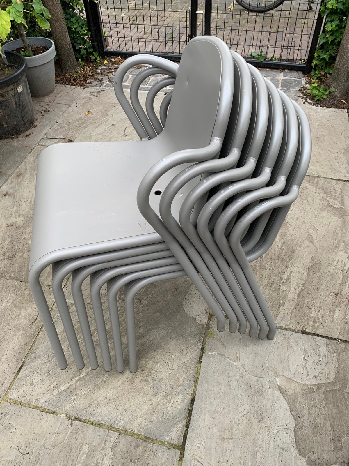 Ikea Tunholmen tuinstoelen 6 stuks, Ophalen, Gebruikt, Aluminium, Stapelbaar