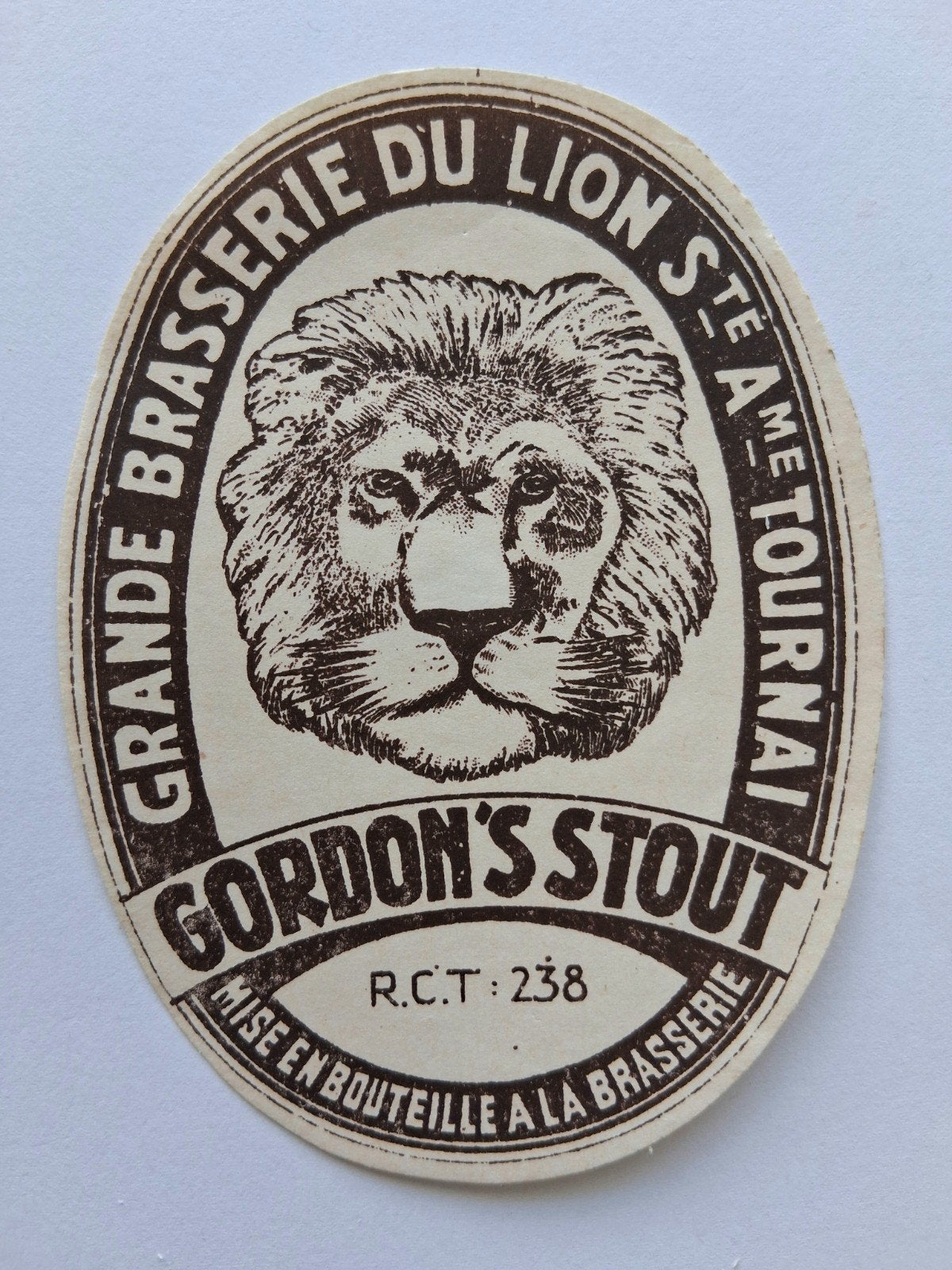 oud bieretiket België brasserie du Lion Tournai : Gordon's, Collections, Envoi, Utilisé, Autres types, Autres marques