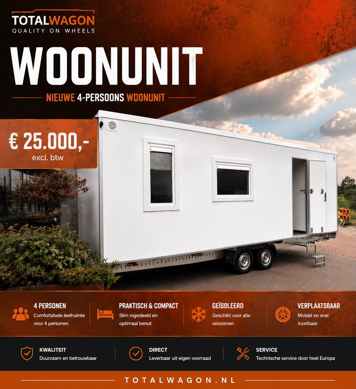 Mobiele Woonunit tinyhouse werfkeet woonunits koop/huur, Ophalen, Nieuw