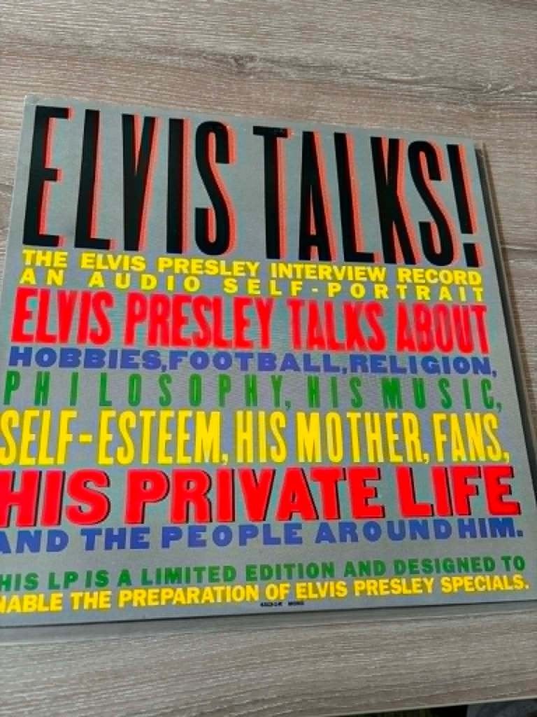 Elvis lp, Elvis talks, USA persing, black label. 5 euro., Enlèvement ou Envoi, Rock 'n' roll, Comme neuf, Housse de protection extérieure