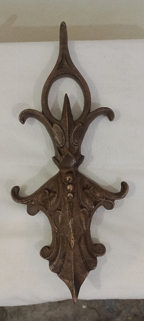 Fleur de Lys fronton ornament van massief brons, 31 cm, Ophalen of Verzenden, Brons