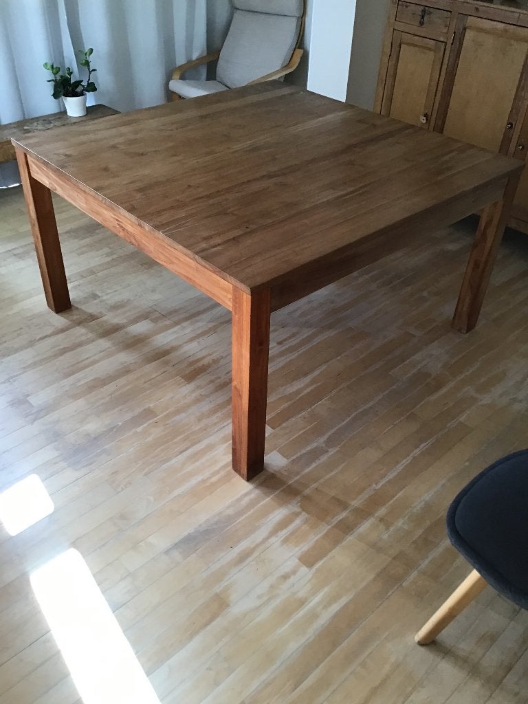 Eettafel hout, 100 à 150 cm, Cinq personnes ou plus, Carré, 100 à 150 cm