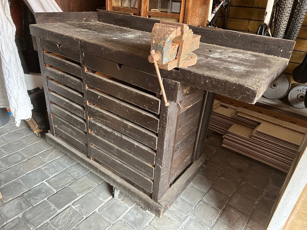 Vintage werkbank, Ophalen, Bankschroef