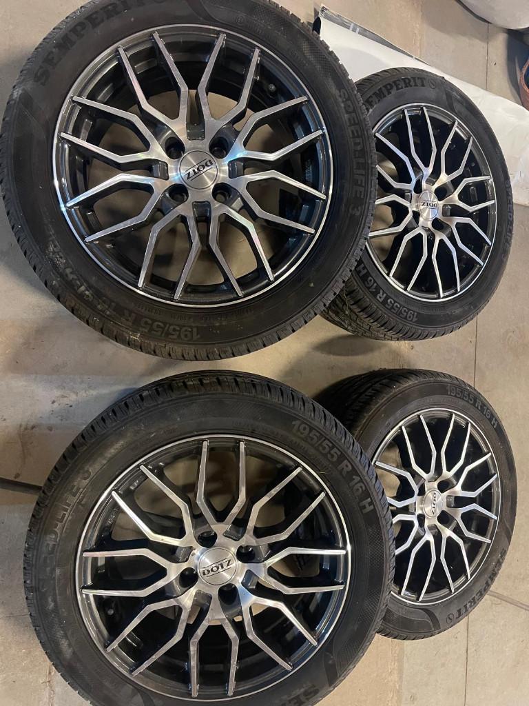 Autobanden van Semperit incl. Dotz velgen (4 stuks), Auto-onderdelen, Ophalen, Gebruikt, 16 inch, Banden en Velgen