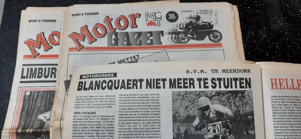 7x krant motor MCT gazet 1989  nrs #28 13sept tem #34  25okt, Ophalen of Verzenden, Zo goed als nieuw, Motoren