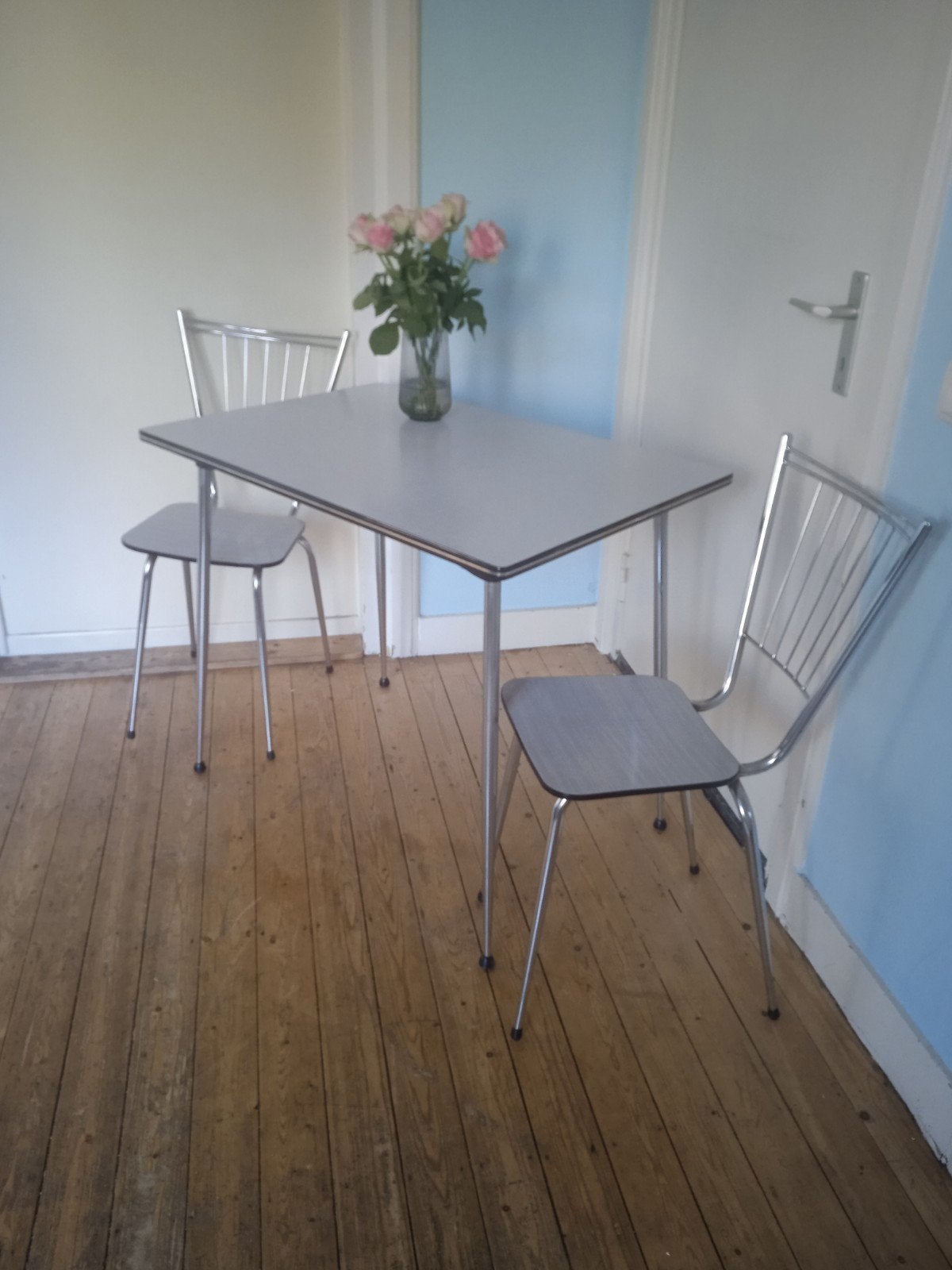 Belles chaises et table françaises en formica,, Maison & Meubles, Comme neuf, Jusqu'à deux personnes, Enlèvement, Gewoon mooi formica!