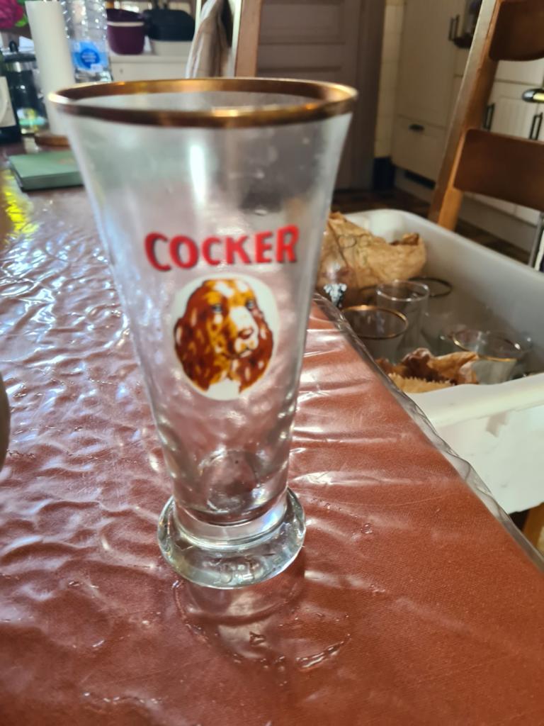 Lot verres et chope Cocker, Enlèvement ou Envoi