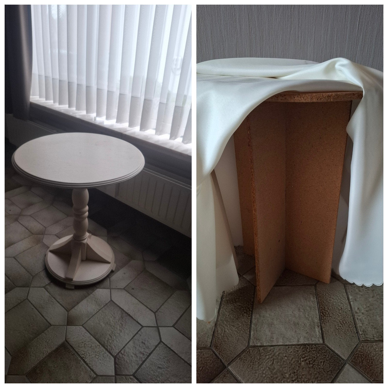 2  bijzettafeltjes aan 3 euro/st, Ophalen