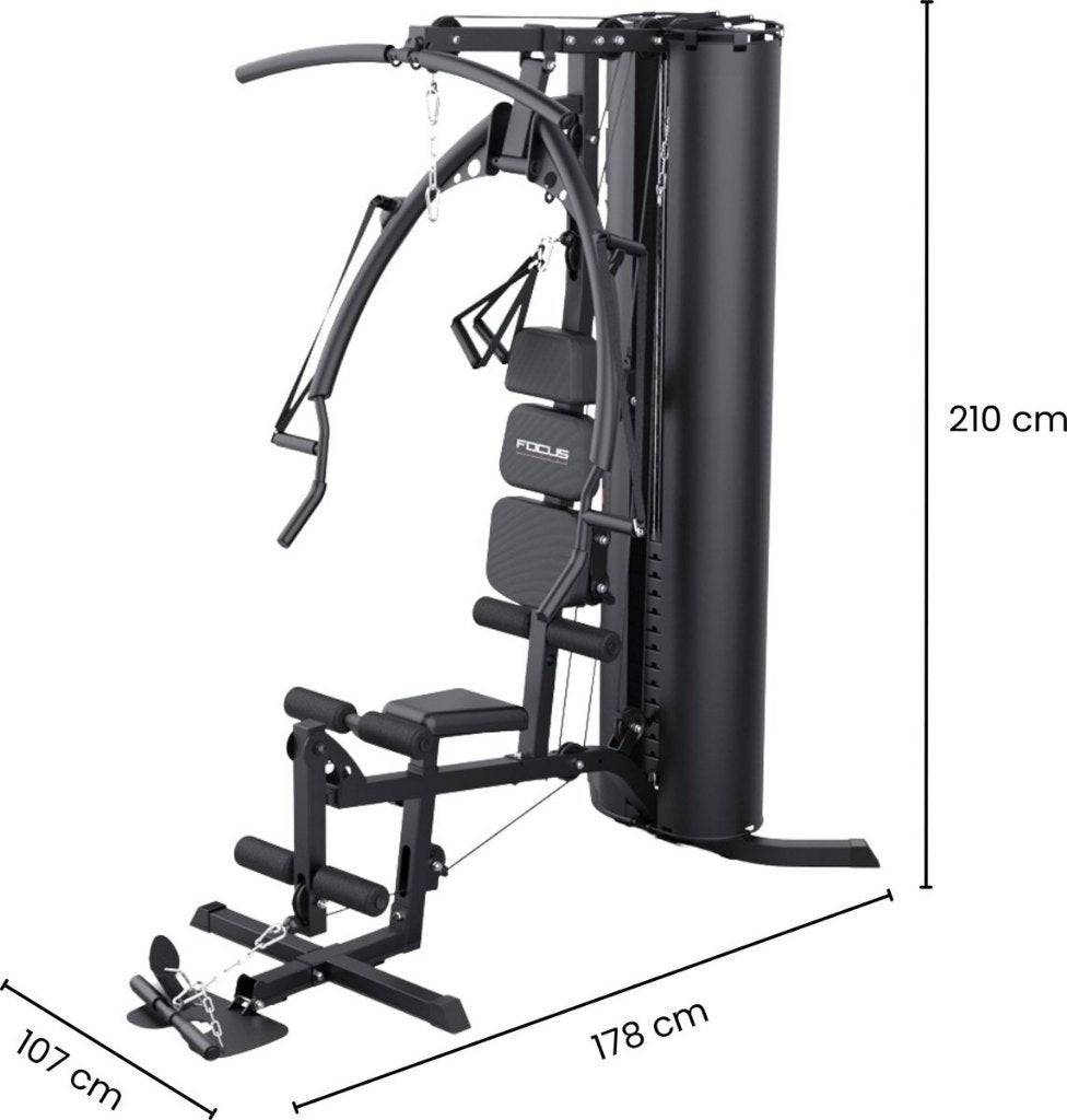 Krachtstation/Fitnesstoestel - Focus Fitness Unit 4, Centrale électrique, Enlèvement, Utilisé, Métal