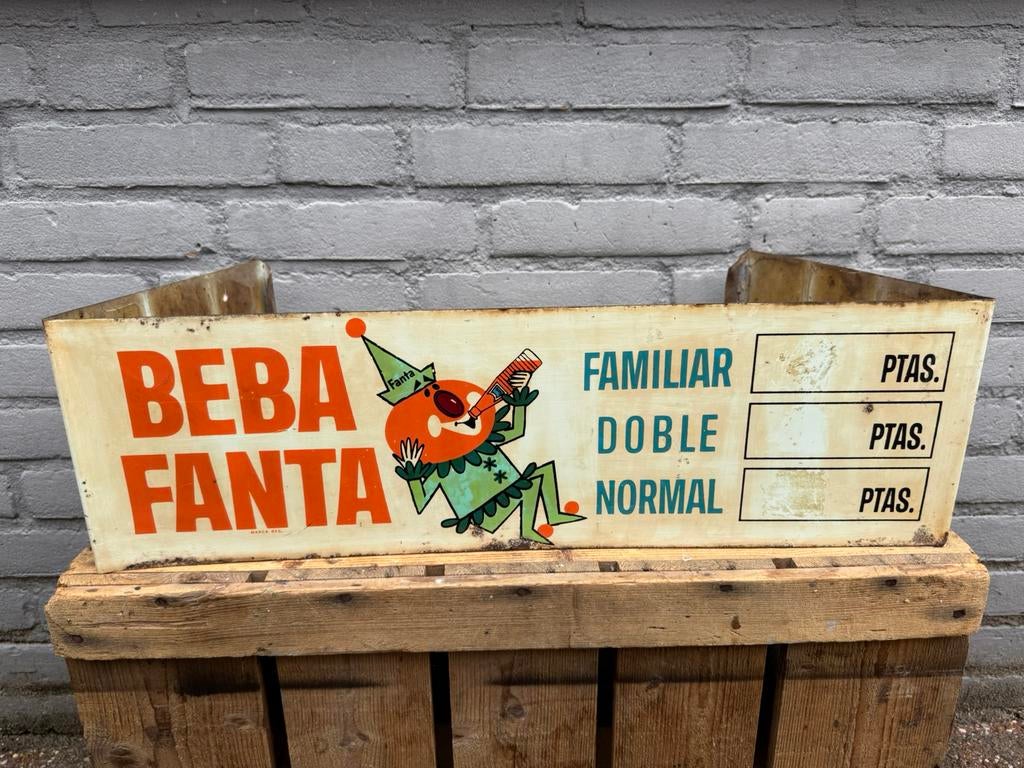 Oud FANTA zeldzaam reclamebord, Verzamelen, Ophalen of Verzenden, Gebruikt, Reclamebord