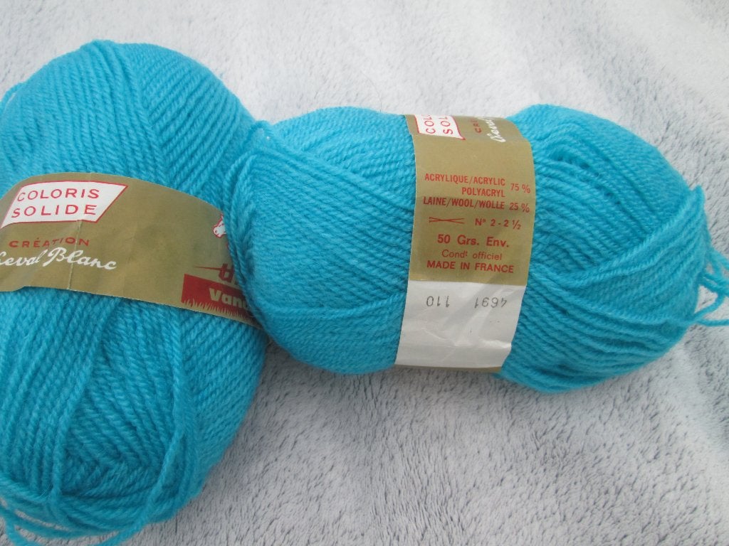 Laine à tricoter 2 boules bleues, Enlèvement, Neuf, Tricot, Autres types