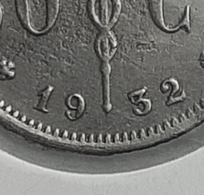 België - 50 cent – 1932 NL. (Ref 050)Variant, Ophalen of Verzenden, Metaal, Losse munt